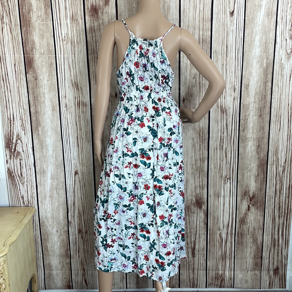 Favlux Fashion White Stretchy Floral Maxi Dress with White Lining Med - Picture 7 of 12